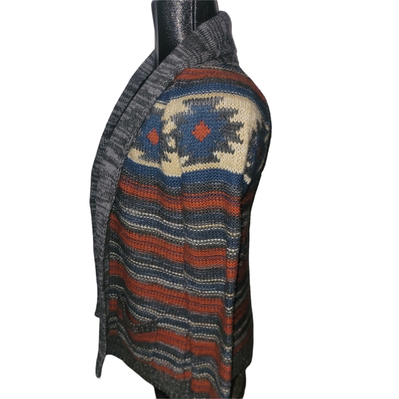 Roxy Multicolored Aztec Southwestern Knit Open Front Cardigan S - Picture 4 of 6